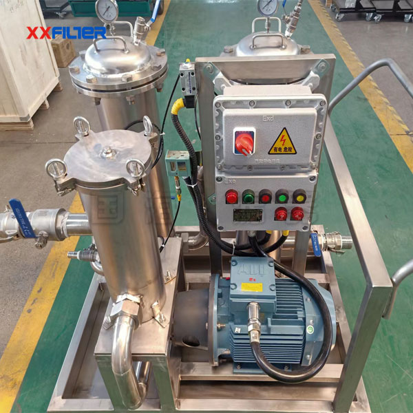 三級(jí)過濾不銹鋼防爆濾油機(jī)